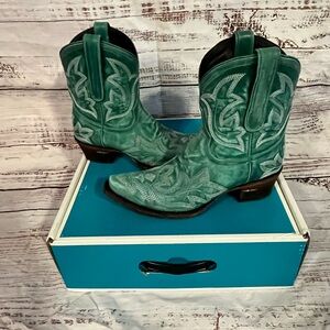 Lane Boots Saratoga Bootie Teal Western Cowboy Boots worn once